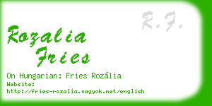 rozalia fries business card